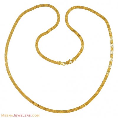 22K Gold Flat Chain ( Plain Gold Chains )