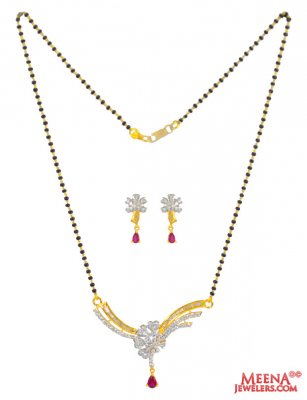 22Karat Fancy Cz Mangalsutra Set ( Gold Mangalsutra Sets )