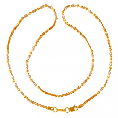 22K Gold Two Tone  Chain ( 22Kt Gold Fancy Chains )