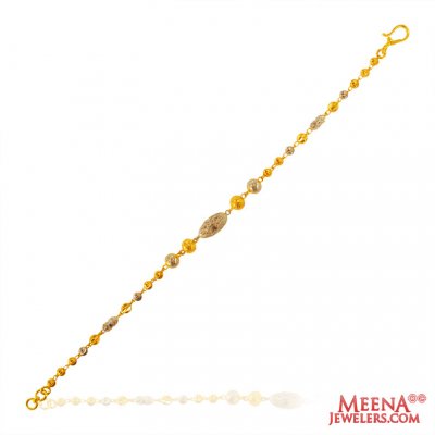 22 Kt Gold Two Tone Bracelet ( Ladies Bracelets )