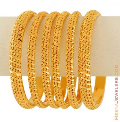 22Kt Gold Bangles (Set of 6) ( Set of Bangles )