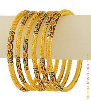 22K Meenakari Bangles Set ( Set of Bangles )