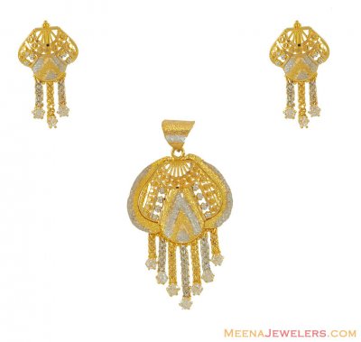 22k Two Tone Pendant Sets ( Gold Pendant Sets )