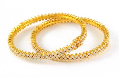 22KT Gold CZ Bangle ( Stone Bangles )