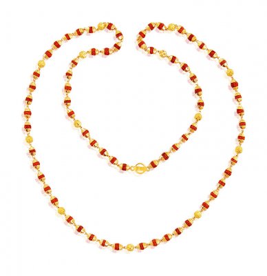 Fancy 22K Gold Rudraksh Mala ( Men`s Gold Chains )