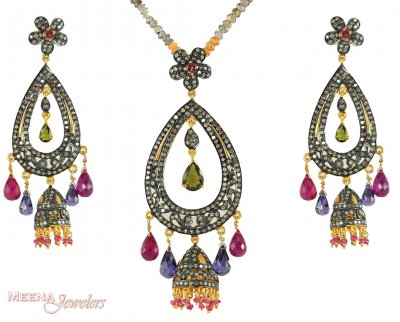 Victorian Dimaond Pendant Set ( Diamond Victorian Jewelry )