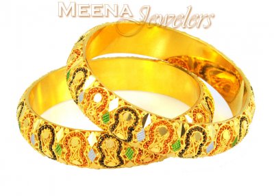 22Kt Gold Three tone Kada 1 pc ( Kadas )