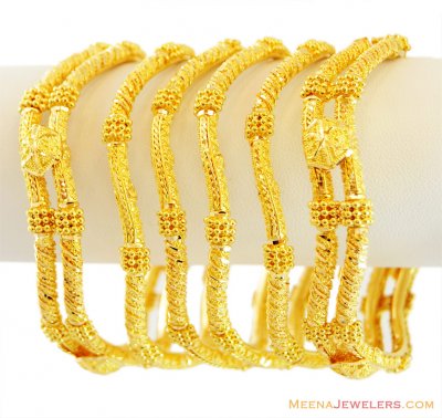 22k Bangles (4 middle pcs only) ( Set of Bangles )