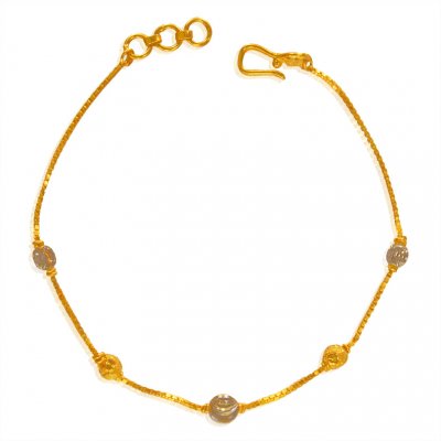 22Kt Gold Two Tone Balls Bracelet ( Ladies Bracelets )