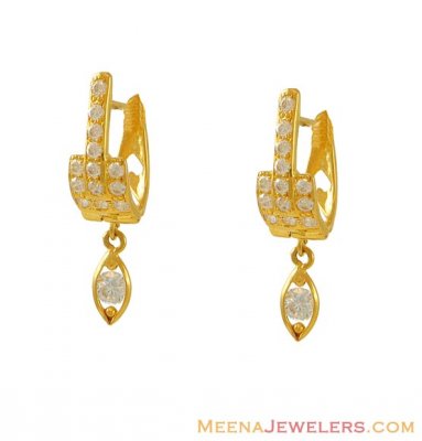 22Kt Designer CZ Clip Ons ( Clip On Earrings )