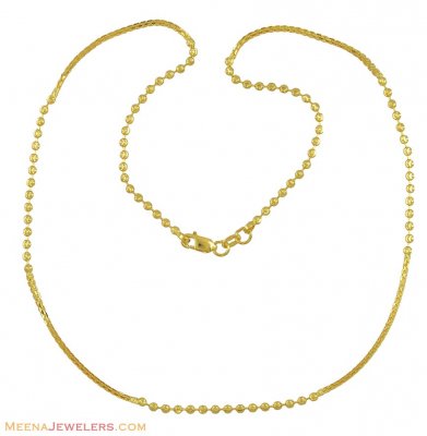 22K Ball Chain (16 inch) ( 22Kt Gold Fancy Chains )