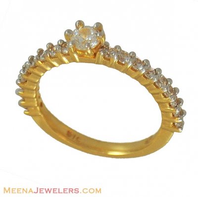 22K Gold Solitaire Ring ( Ladies Signity Rings )