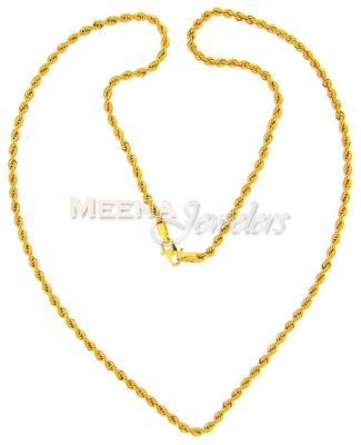 22 Kt Gold Rope Chain ( Plain Gold Chains )