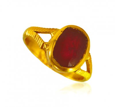 22Kt Gold Precious Stone Ring ( Ladies Rings with Precious Stones )