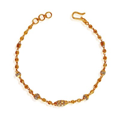 22 Kt Gold Two Tone Balls Bracelet ( Ladies Bracelets )