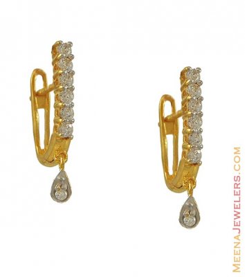 22K CZ Clip On Earrings ( Clip On Earrings )