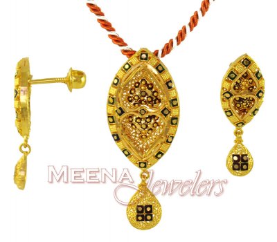 Designer Pendant Set (22K Gold) ( Gold Pendant Sets )