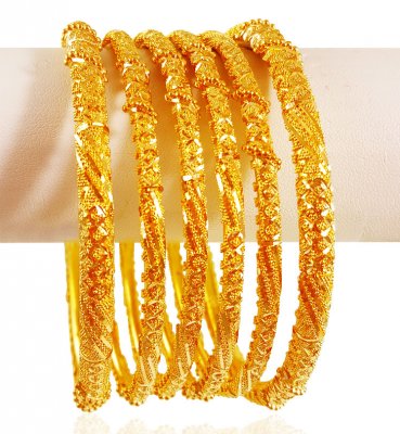 22Kt Gold Bangle Set (6Pcs) ( Set of Bangles )