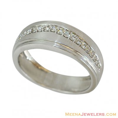 18K Mens White Gold Diamond Band ( Diamond Rings )