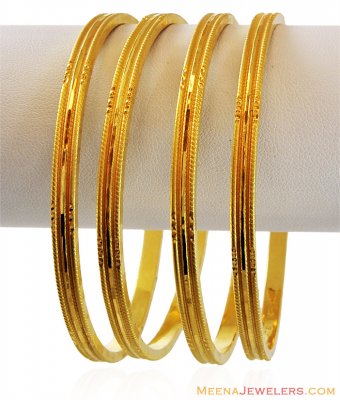 Light Weigh Machine Bangles Set 22k ( Set of Bangles )