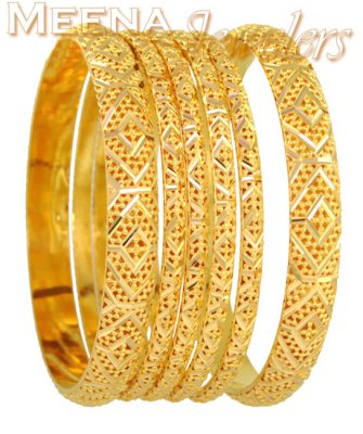 22Kt Gold Bangles (Set of 6) ( Set of Bangles )