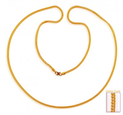 Gold Chain 22K (24 Inch) ( Plain Gold Chains )