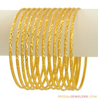 Yellow Gold Bangle in 22k  ( Set of Bangles )