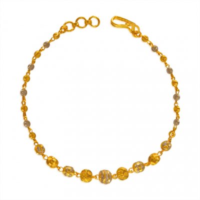 22Kt Gold Two Tone Balls Bracelet ( Ladies Bracelets )