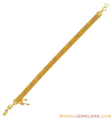 22k Thick Ladies 2 Tone Bracelet  ( Ladies Bracelets )