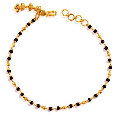 Gold Black Beads Bracelet  ( Ladies Bracelets )