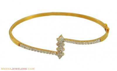 22k Gold Bangle with Signity Stones ( Stone Bangles )