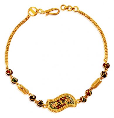 22K Fancy Ladies Meenakari Bracelet ( Ladies Bracelets )