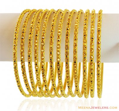 22K Gold Bangles Set (8 PC) ( Set of Bangles )