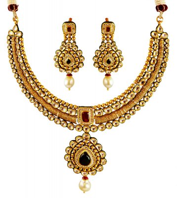 22K Gold Antique Set ( Antique Necklace Sets )