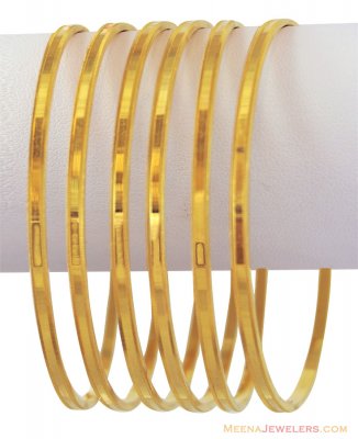 22k Plain Bangles Set(6 Pcs) ( Set of Bangles )