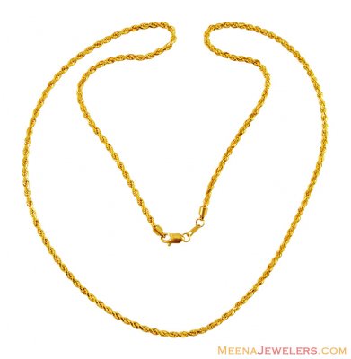 Gold Chain 22K (24 Inch) ( Plain Gold Chains )