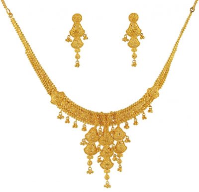 Gold Fancy Necklace Set (22K) ( 22 Kt Gold Sets )