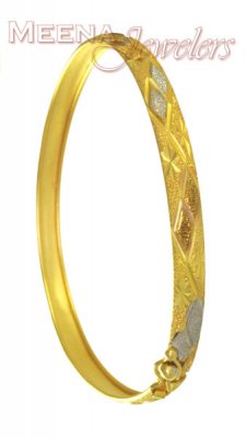 22k Gold TwoTone Baby Bangle ( Baby Bangles )