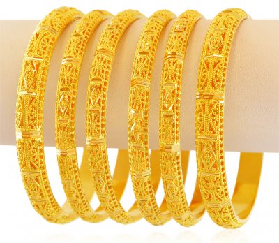 22K Gold Bangles Set (2 PCs) ( Set of Bangles )