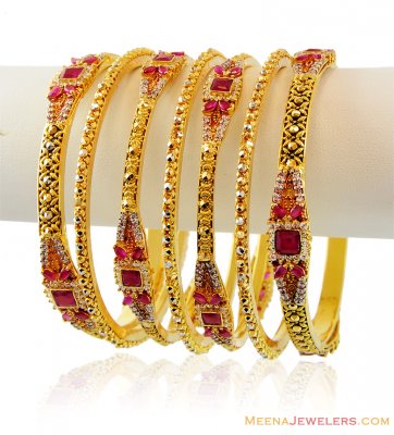 22k Beautiful Antique Bangles Set ( Set of Bangles )