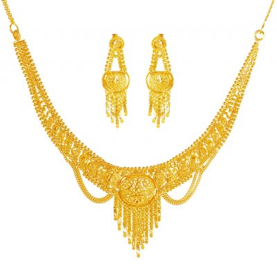 22K Gold Necklace Set ( 22 Kt Gold Sets )