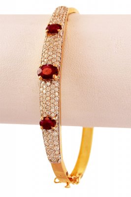 22K Designer Ruby Cz Kada  ( Precious Stone Bangles )