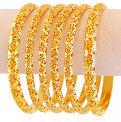 22K Gold 2 PCs Bangles Set ( Set of Bangles )