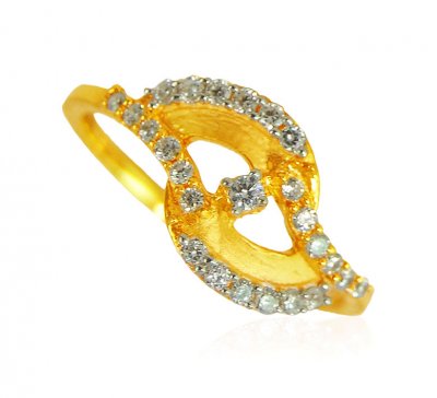22k Gold Designer Stone Ring ( Ladies Signity Rings )