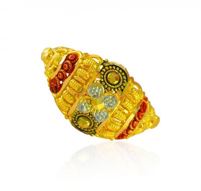 22K Gold Three Tone Ring ( Ladies Gold Ring )