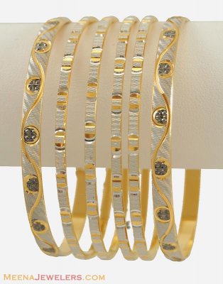 22Kt Gold Laser Bangle (set of 6) ( Set of Bangles )