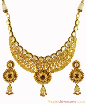 22K Gold Antique Set ( Antique Necklace Sets )