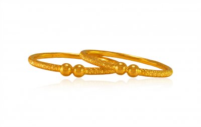 22K Gold Kids Bangle (2 Pcs) ( Baby Bangles )