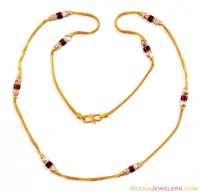 Meenakari 22K Ladies Chain ( 22Kt Gold Fancy Chains )