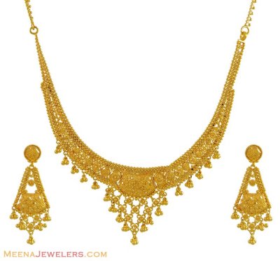 22Kt Yellow Gold Necklace Set ( 22 Kt Gold Sets )